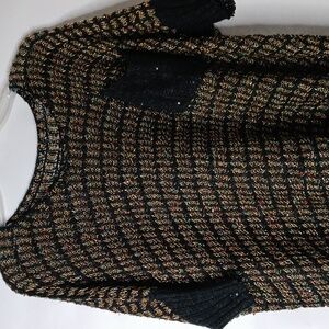 Elegant Black and Multicolor Women's Knit Sweatshirt